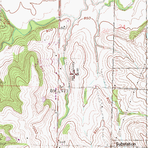 Topographic Map of Mount Calvary Cemetery, KS