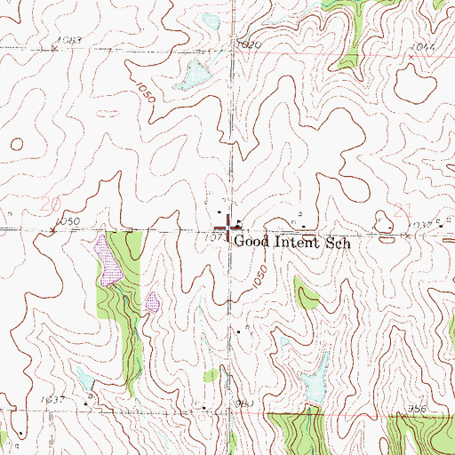 Topographic Map of Good Intent School (historical), KS