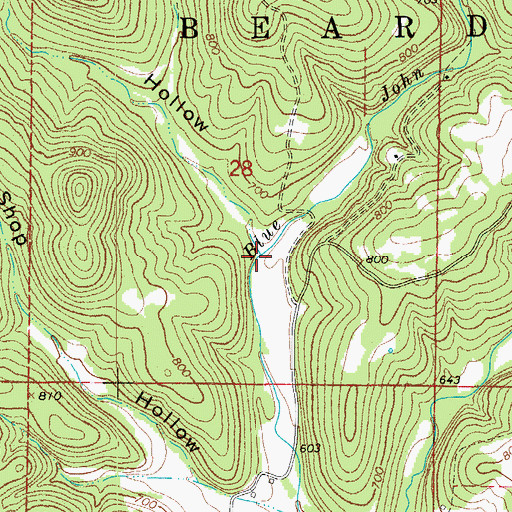 Topographic Map of Campbell Hollow, AR