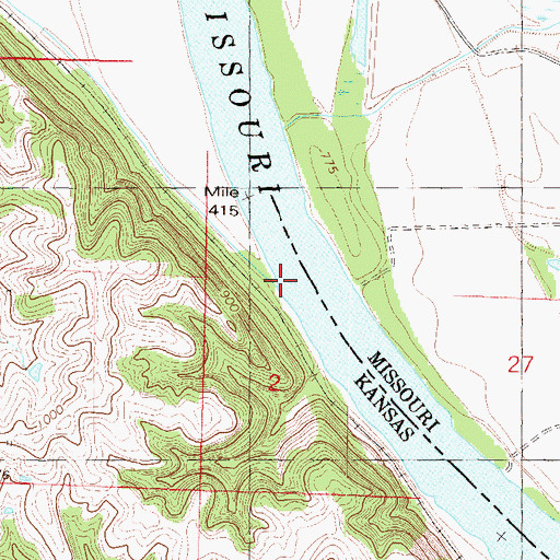 Topographic Map of Walnut Creek, KS