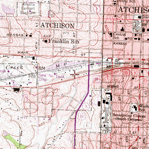 Topographic Map of Brewery Creek, KS