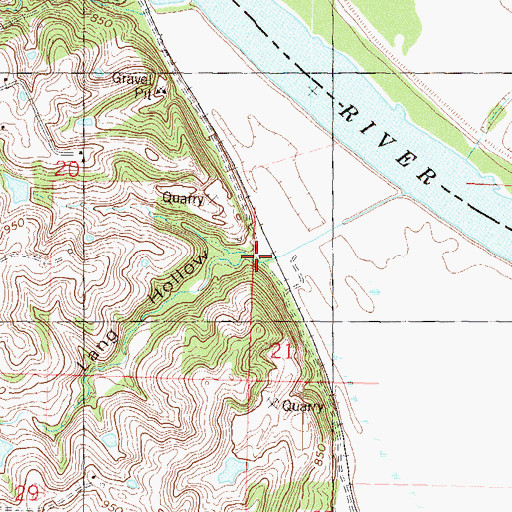 Topographic Map of Lang Hollow, KS