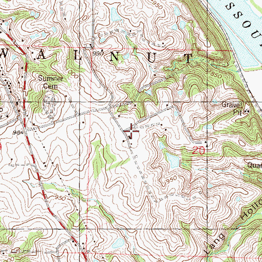 Topographic Map of Summer School, KS