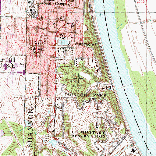 Topographic Map of Jackson Park, KS