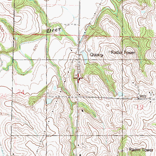 Topographic Map of Superior School, KS