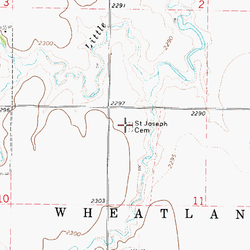 Topographic Map of Saint Joseph Cemetery, KS