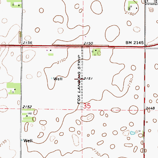 Topographic Map of Fox Landing Strip (historical), KS