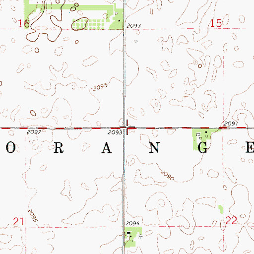 Topographic Map of Township of Orange, KS