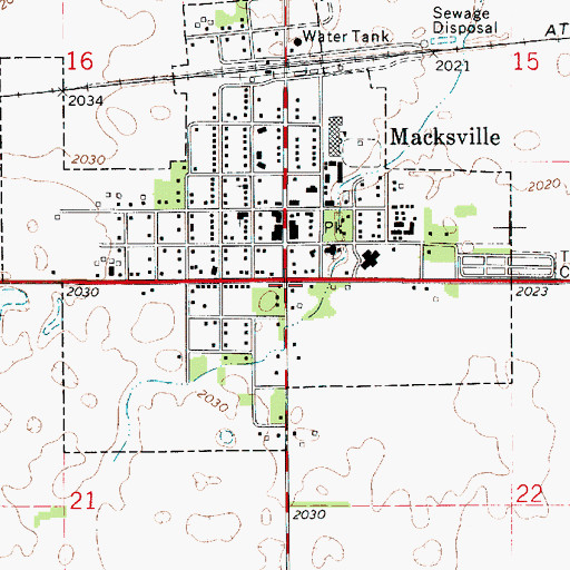 Topographic Map of Township of Farmington, KS