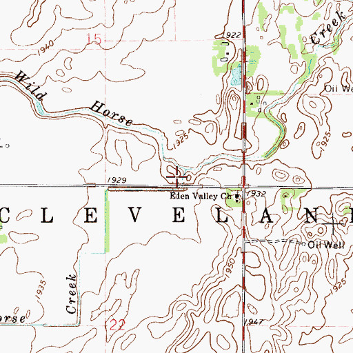 Topographic Map of Little Wild Horse Creek, KS