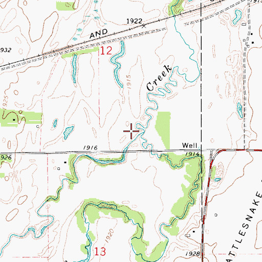 Topographic Map of Spring Creek, KS