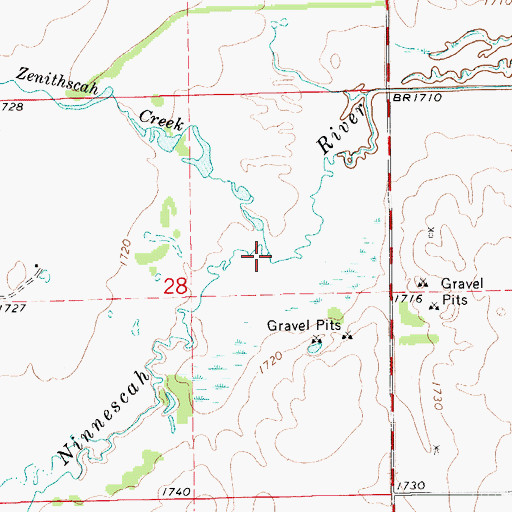 Topographic Map of Zenithscah Creek, KS