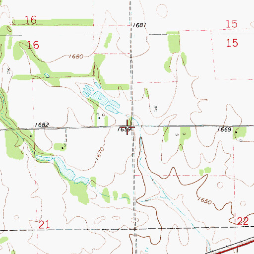 Topographic Map of Township of Langdon, KS