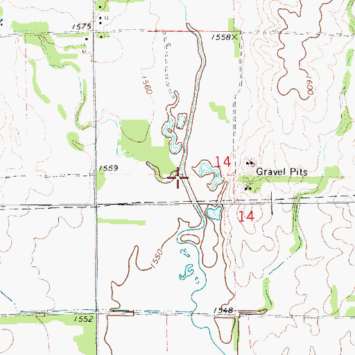 Topographic Map of Skinnawah Creek, KS