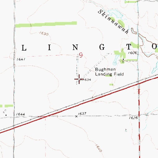 Topographic Map of Baughman Field (historical), KS