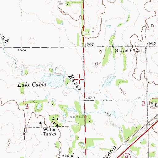 Topographic Map of Lake Cable, KS