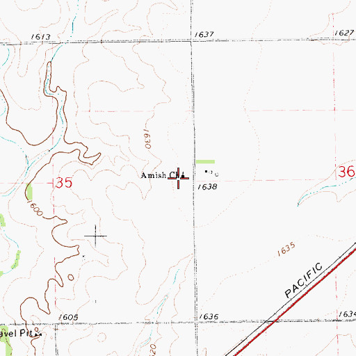 Topographic Map of Arlington Mennonite Church, KS