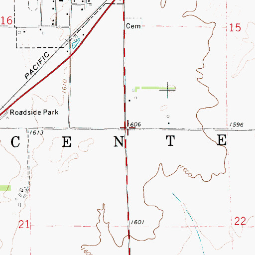 Topographic Map of Township of Center, KS