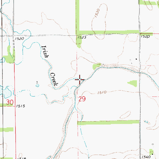 Topographic Map of Irish Creek, KS