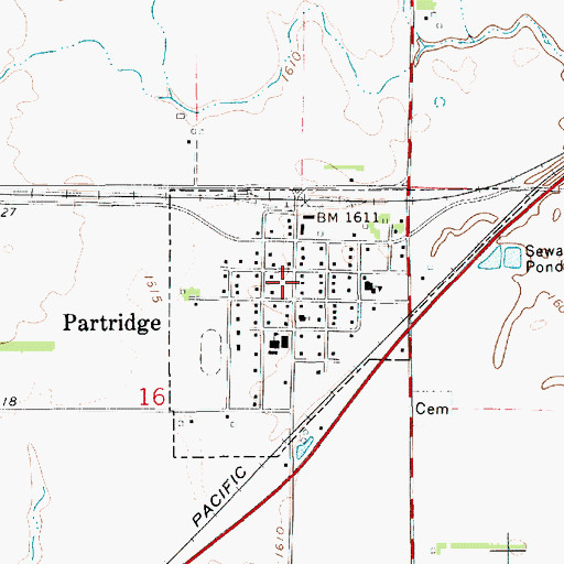 Topographic Map of Partridge, KS
