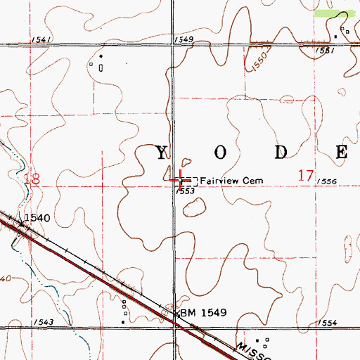 Topographic Map of Fairview Cemetery, KS