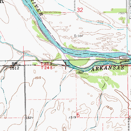 Topographic Map of Sand Creek, KS