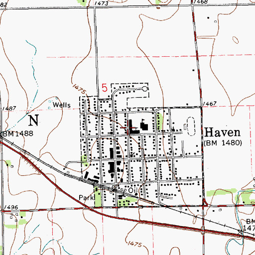 Topographic Map of Haven Elementary School, KS