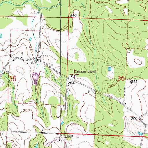 Topographic Map of Canaan Land Church, AR