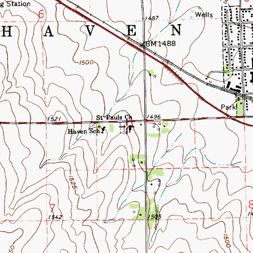 Topographic Map of Saint Paul's Lutheran Church, KS
