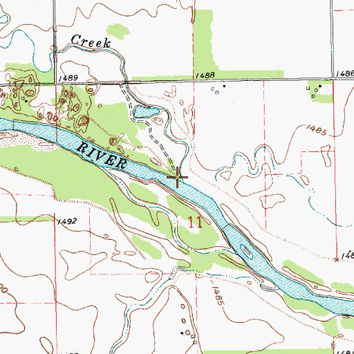 Topographic Map of Cow Creek, KS
