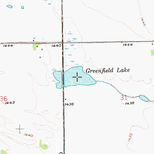 Topographic Map of Greenfield Lake, KS