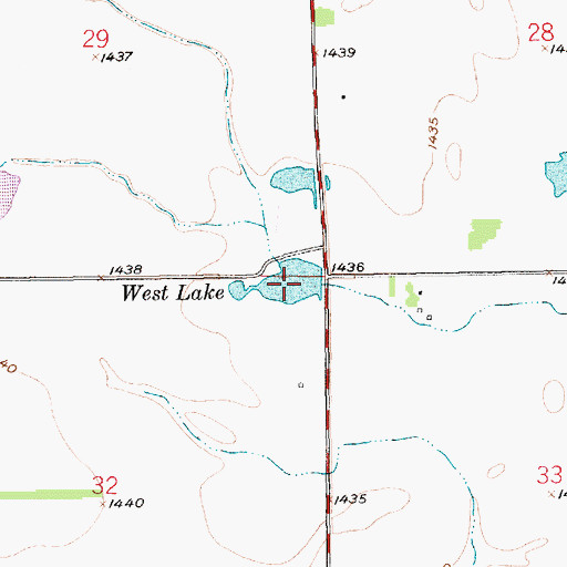 Topographic Map of West Lake, KS