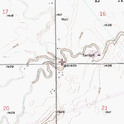 Topographic Map of North Branch Kisiwa Creek, KS