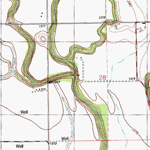 Topographic Map of Emma Creek, KS