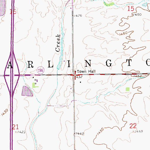 Topographic Map of Township of Darlington, KS
