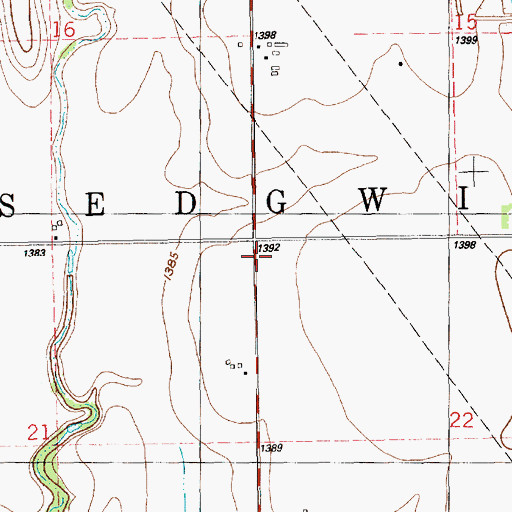 Topographic Map of Township of Sedgwick, KS