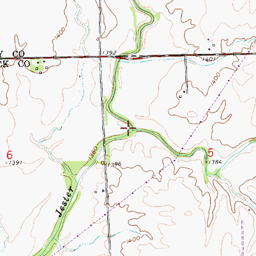 Topographic Map of Gooseberry Creek, KS