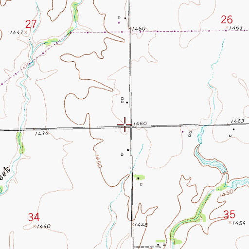 Topographic Map of Centennial School (historical), KS