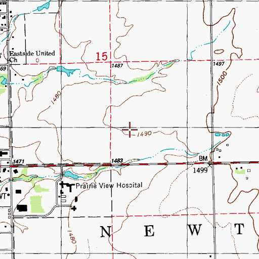 Topographic Map of Township of Newton, KS