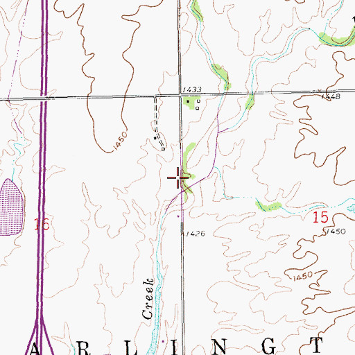 Topographic Map of East Fork Jester Creek, KS