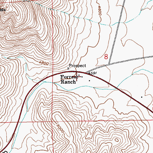 Topographic Map of Forrest Ranch, AZ