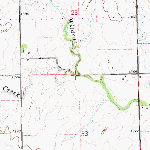 Topographic Map of West Wildcat Creek, KS