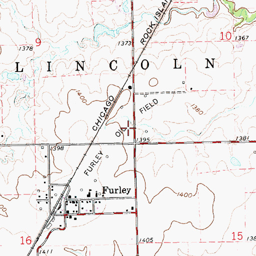 Topographic Map of Furley Oil Field, KS