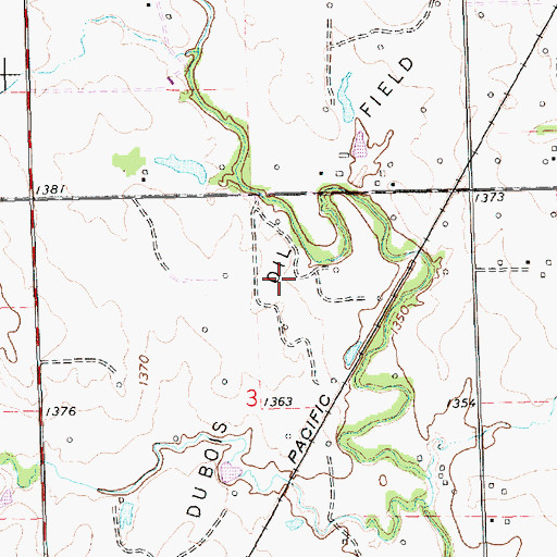 Topographic Map of Dubois Oil Field, KS
