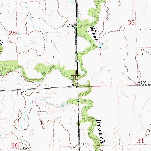 Topographic Map of Gypsum Creek, KS