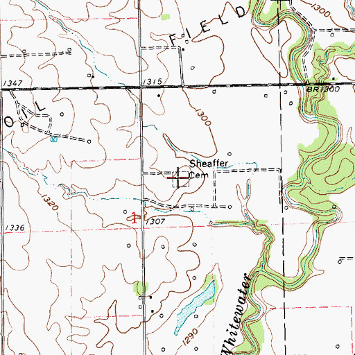 Topographic Map of Shafer Cemetery, KS