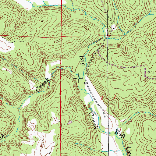 Topographic Map of Candlestick Creek, AR