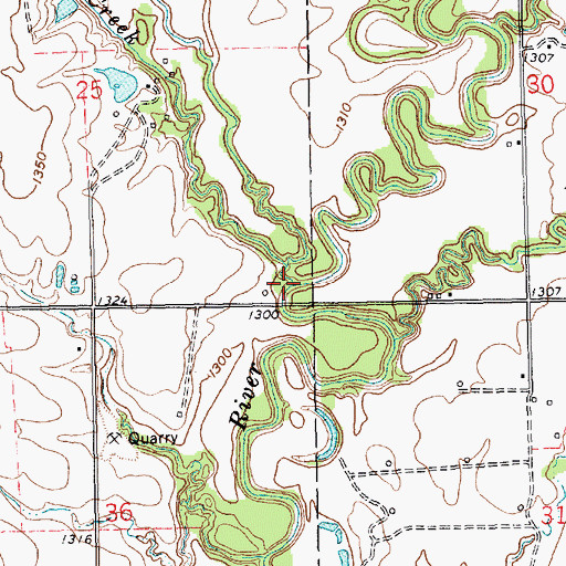 Topographic Map of Dry Creek, KS