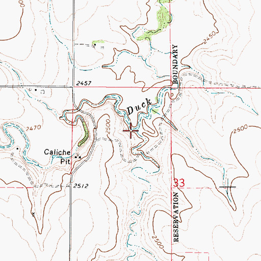 Topographic Map of South Fork Duck Creek, KS