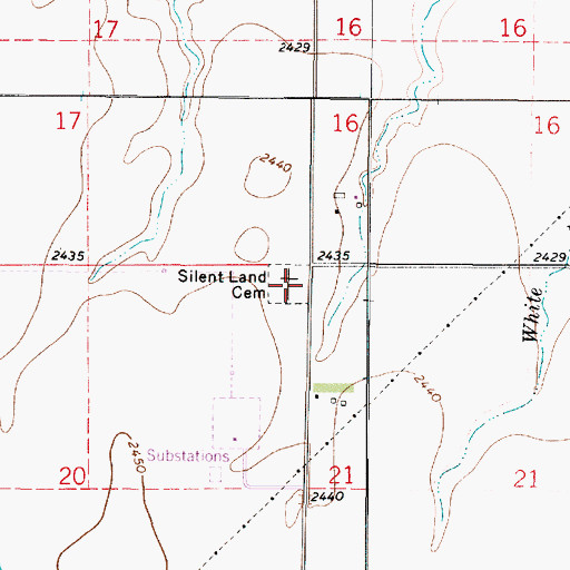 Topographic Map of Silent Land Cemetery, KS